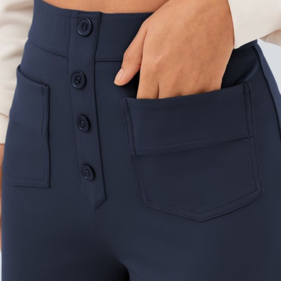 HALARA Navy Wide-Leg Pants Medium Tall - Picture 3 of 6